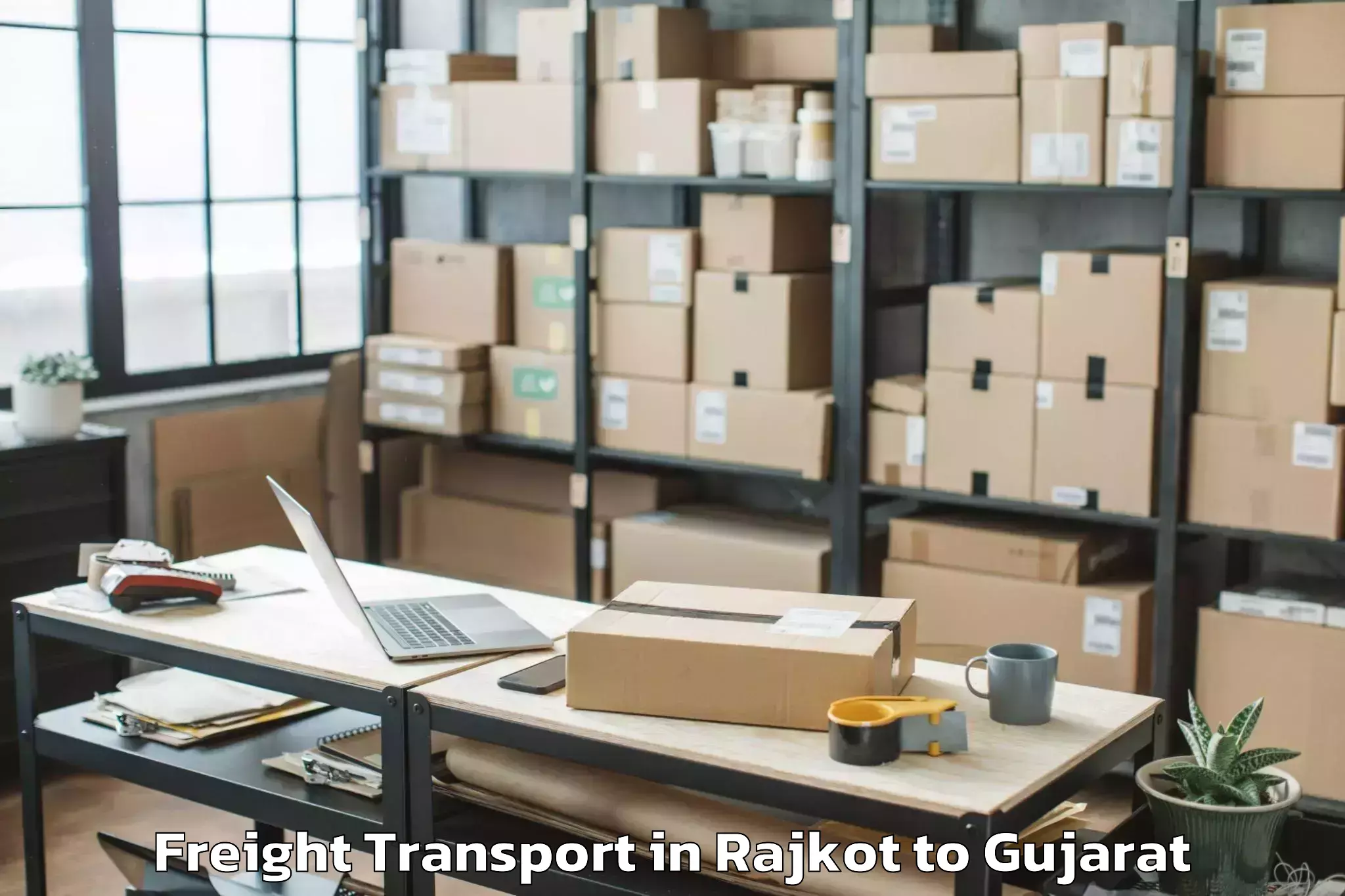 Easy Rajkot to Satlasana Freight Transport Booking